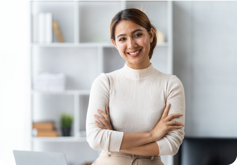 Modern young businesswoman. Inclusion focus. 